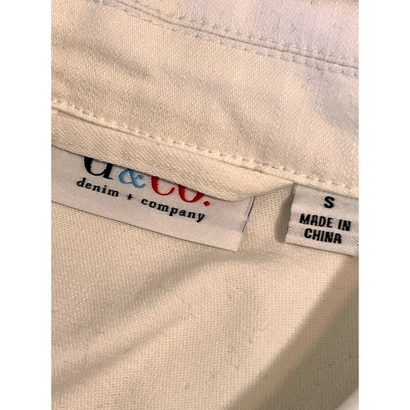 White Denim Jacket with Rhinestone Jacket Size S - Picture 10 of 11